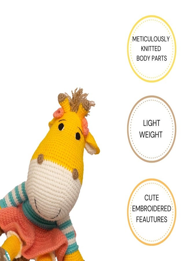 Happy Threads | Handmade Crochet Giraffe, Greta,19 inch Tall, Perfect Size to Cuddle, Stuffed Woolen Animals,Best Soft Toys for Boys & Girls, Eco-Friendly Decor and Gifting Items(BIS Certified) - Image 3